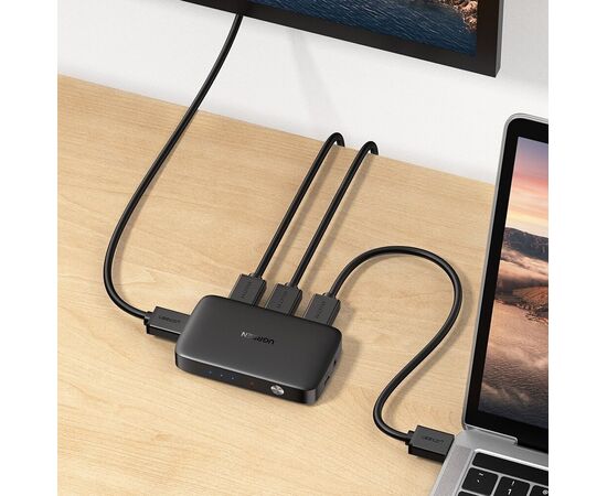  Переключатель UGREEN CM332 80125 HDMI Switcher 3 In 1 Out 4K@30HZ Grey 
