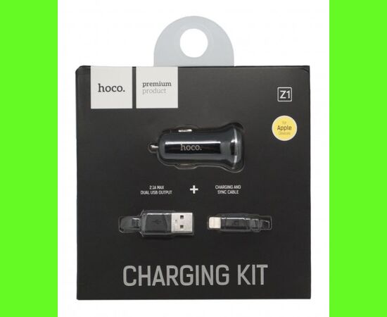  АЗУ 2USB 2.1A для Lightning 8-pin Hoco Z1 (White) 