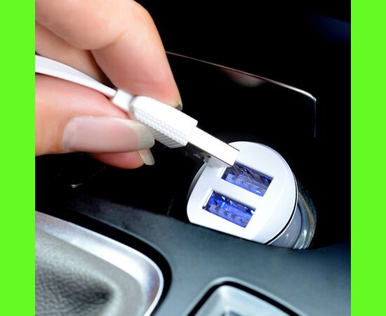  АЗУ 2USB 2.1A для Lightning 8-pin Hoco Z1 (White) 