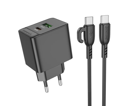  СЗУ 1USB+1Type-C 3.0A QC3.0 PD 20W быстрая зарядка для Type-C Type-C Borofone BAS14A (Black) 