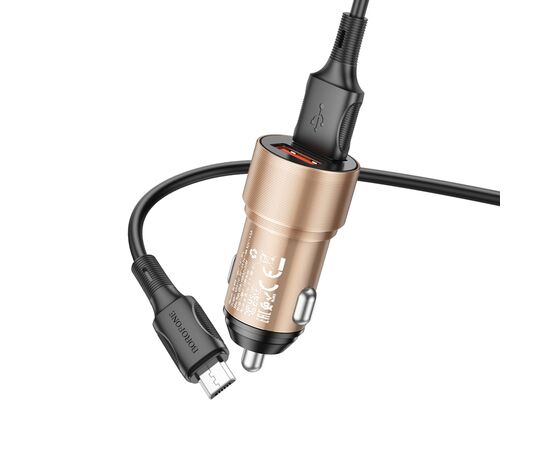  АЗУ 2USB 3.0A QC3.0 36W быстрая зарядка для micro USB Borofone BZ19B (Gold) 