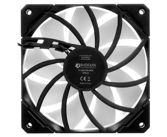  Вентилятор ID-COOLING TF-12025-Pro-ARGB Trio (3 in 1) 120x120x25мм (PWM, резиновые углы, ARGB, 500-1800об/мин) Box 