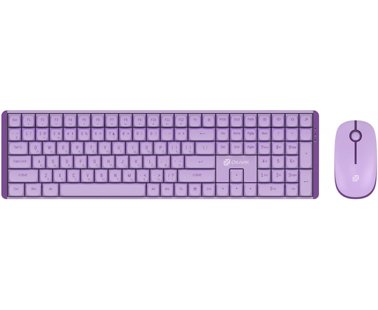  Клавиатура + мышь OKLICK S315W клав:сиреневый мышь:сиреневый USB беспроводная Multimedia (1978643) 