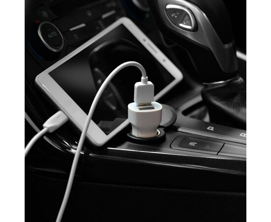  СПЕЦЦЕНА Автомобильное зарядное устройство 2USB 2.4A с кабелем Apple 8 pin Hoco Z2A (White) 