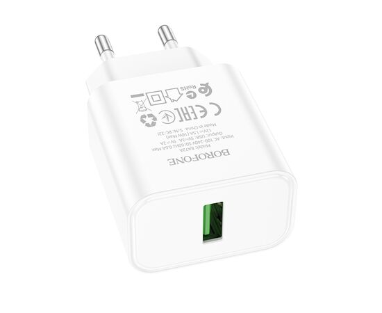  СЗУ 1USB 3.0A QC3.0 18W быстрая зарядка Borofone BA72A (White) 