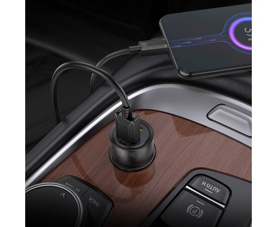  АЗУ 1USB+1Type-C 3.0A PD38W+QC3.0 быстрая зарядка для micro USB Hoco Z52 (Transparent Black) 