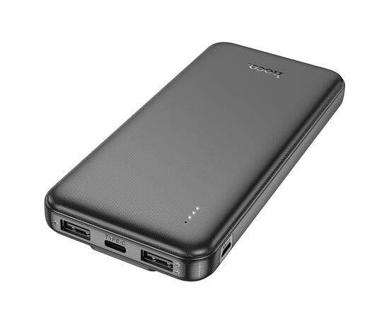  Внешний аккумулятор 10000mAh 3USB 2.0A LED-индикатор, кабель (Lightning/Type-C) Hoco J118 (Black) 