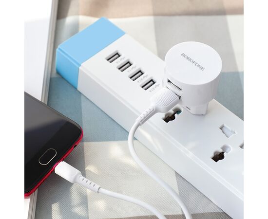  СЗУ 2USB 2.4A для micro USB с IC Borofone BA23A 1м (White) 