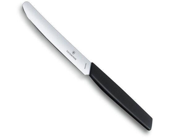  Нож кухонный Victorinox Swiss Modern (6.9003.11) стальной столовый лезв.110мм прямая заточка черный 