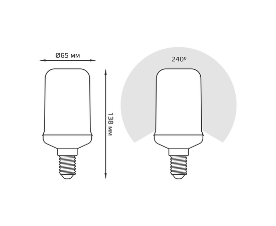  Лампа GAUSS E14 157401105 LED свеча 5Вт одна шт. 