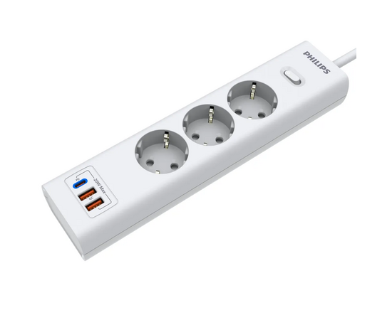  Сетевой фильтр Philips CHP4336WB/51 3м, 3 розетки белый (коробка) 