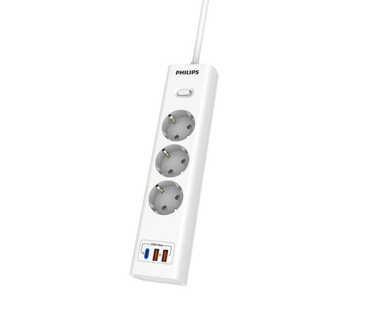  Сетевой фильтр Philips CHP4336WB/51 3м, 3 розетки белый (коробка) 