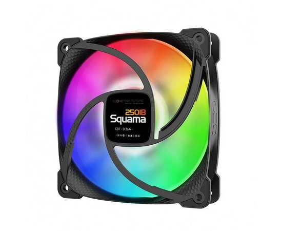  Вентилятор Geometric Future Squama 2501B (1F2501B112000) Single Pack / 120mm, 2000 RPM, 80.81 CFM, 34.2 dBA, 5V ARGB, Black 