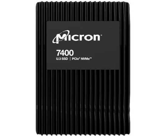  SSD Micron 7400 Max (MTFDKCC1T6TFC-1AZ1ZABYY) 1.6TB NVMe U.3 (15mm) PCIe NVMe Gen4 1x4 (v1.4) R6500/W2200MB/s 3D TLC MTTF 2М 430K/224K IOPS 