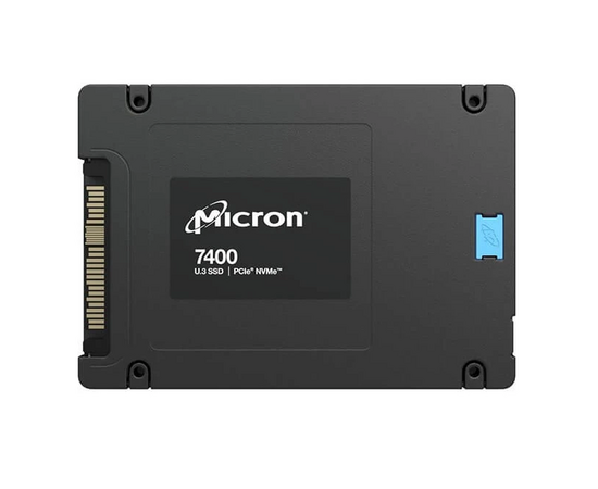  SSD Micron 7400 Max (MTFDKCC1T6TFC-1AZ1ZABYY) 1.6TB NVMe U.3 (15mm) PCIe NVMe Gen4 1x4 (v1.4) R6500/W2200MB/s 3D TLC MTTF 2М 430K/224K IOPS 