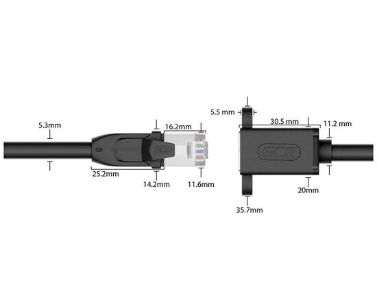  Удлинитель патч-корда Greenconnect Prof GCR-53719 прямой 5.0m, FTP медь, кат.6 