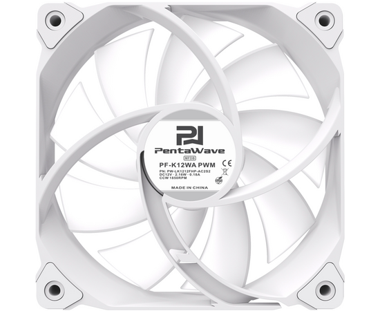  Вентилятор PentaWave PF-K12WA PWM / ARGB / 120mm 4 pin Magnetic FDB 500-1850rpm 83CFM 29.7dBA/ White 