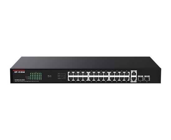  Неуправляемый PoE коммутатор IP-COM G1128P-24-250W с 24 Гигабитными портами PoE и 2 SFP портами 