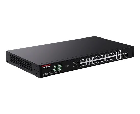  Неуправляемый PoE коммутатор IP-COM G1128P-24-250W с 24 Гигабитными портами PoE и 2 SFP портами 