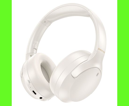  Bluetooth-наушники полноразмерные Bluetooth 5.4 400mah ANC Borofone BO31 (Milky White) 