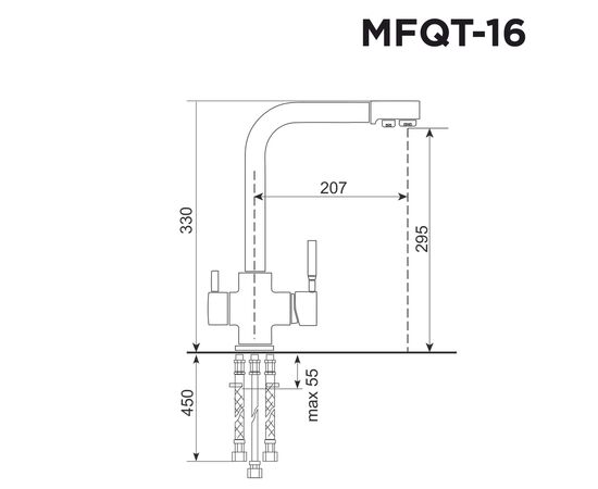  Кухонный смеситель MAUNFELD MFQT-16DGR темно-серый 