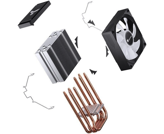  Кулер JONSBO CR-1300 Evo Black LGA1700/1200/115X/AM5/AM4 (TDP 160W, PWM, 90mm Dynamic Multi-Color LED Fan, 4 тепловые трубки, 4-pin) Retail 