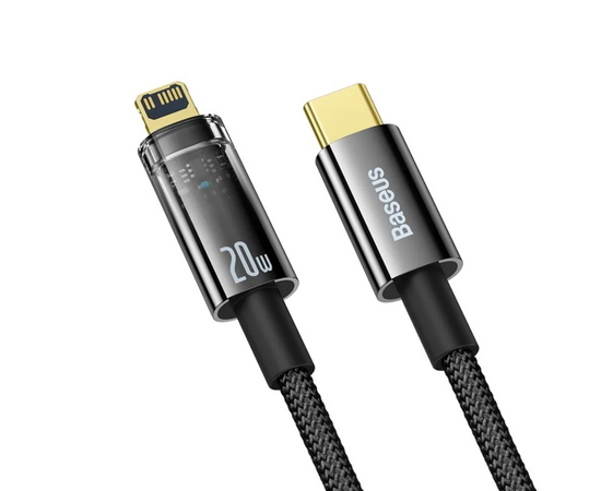  Дата-кабель Baseus Explorer (CATS000101) Auto Power-Off Fast Charging Type-C to IP 20W 2m Black 
