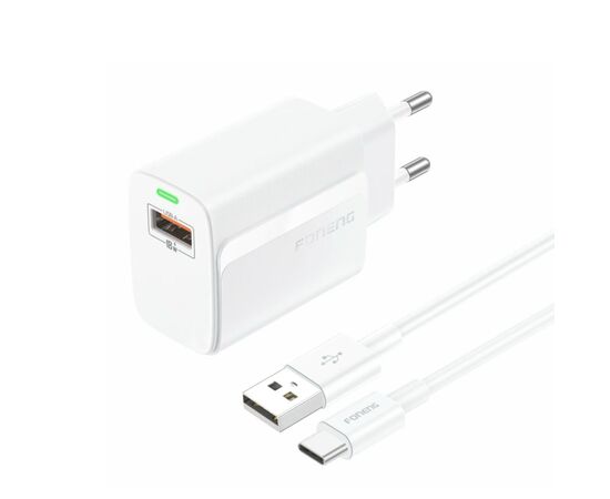  СЗУ Foneng EU64 3A (1USB) + кабель Type-C (White) 
