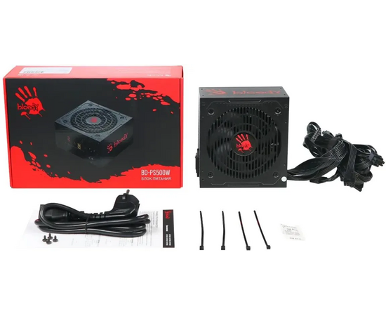  Блок питания BLOODY BD-PS500W, 500Вт, 120мм, черный, retail 
