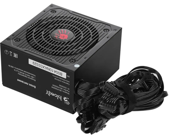  Блок питания BLOODY BD-PS500W, 500Вт, 120мм, черный, retail 