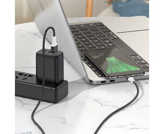  Кабель USB - микро USB Borofone BX84 Rise, 1.0м, 2.4A, цвет: чёрный (1/360) 