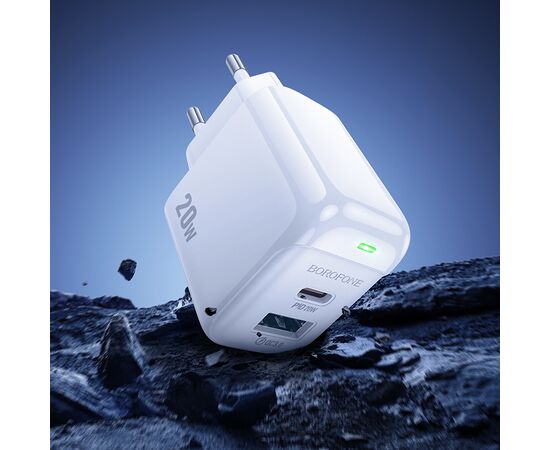  СЗУ 2USB 3.0A PD 20W+QC 3.0 быстрая зарядка для Type-C Type-C Borofone BAS44A (White) 