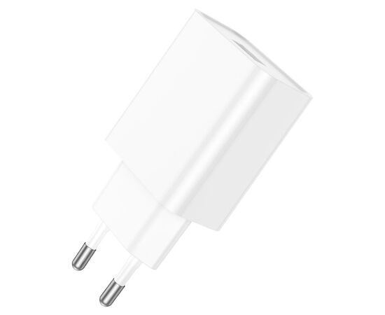  Блок питания сетевой 1 USB Borofone BA74A Aspirer, пластик, 2.1A, цвет: белый (1/78/312) 
