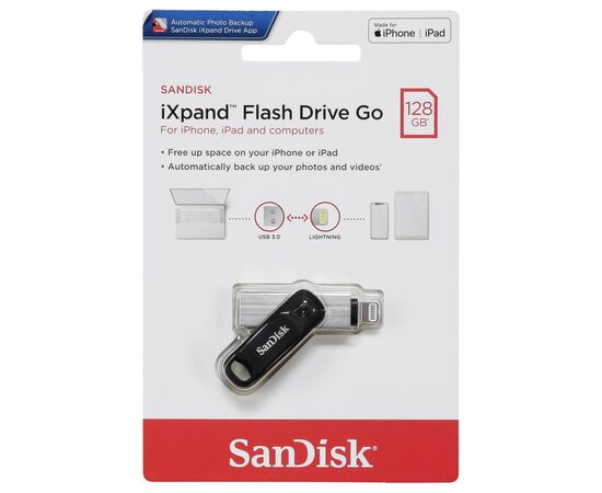 USB-флешка SanDisk SDIX60N-128G-GN6NE iXpand Go 128GB USB3.0/Lightning 