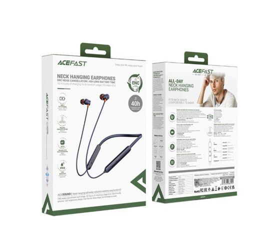  Наушники Bluetooth спортивные ACEFAST N2 (синий) 