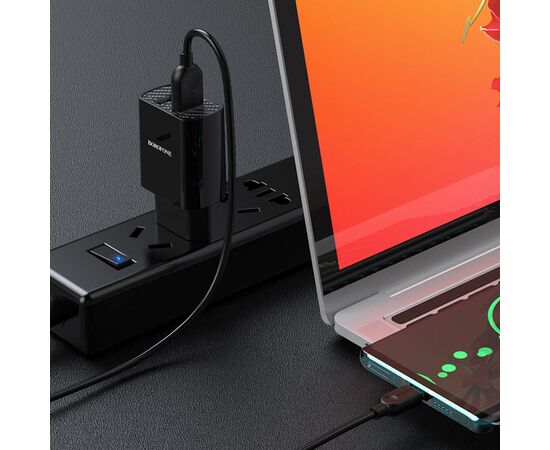  Блок питания сетевой 2 USB Borofone, BA53A, Powerway, 2100mA, пластик, кабель микро USB, цвет: чёрный(1/48/192) 