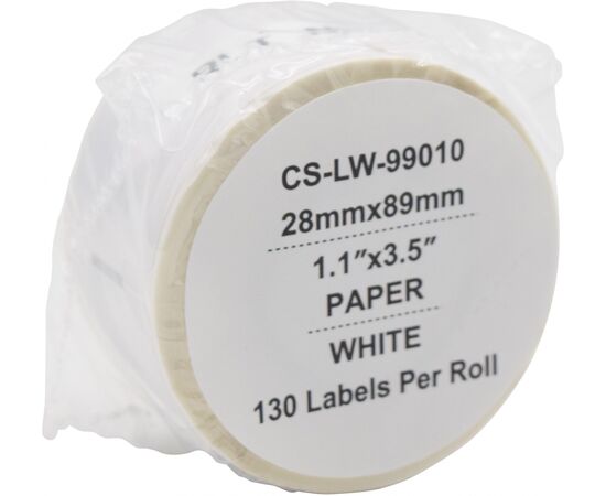  Этикетки Cactus CS-LW-99010 сег 89x28мм черный белый 130шт/рул Dymo Label Writer 450/4XL 
