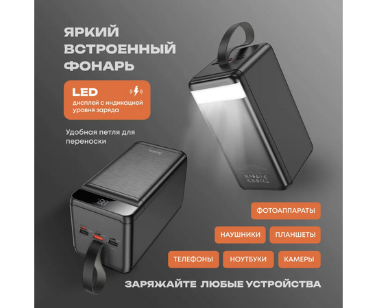  Аккумулятор внешний резервный HOCO DB61 Jade 22.5W fully compatible power bank(90000mAh) (черный) 