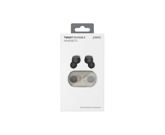  Наушники беспроводные PERO TWS07 Invisible (PTWS07B) Black 