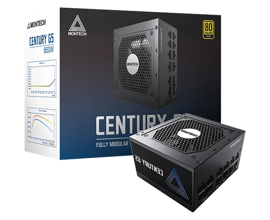 Блок питания Montech Century G5 850W / ATX 3.0, APFC, 80 Plus Gold, Full Bridge LLC, DC-DC, Japan caps, 120mm fan, full modular 