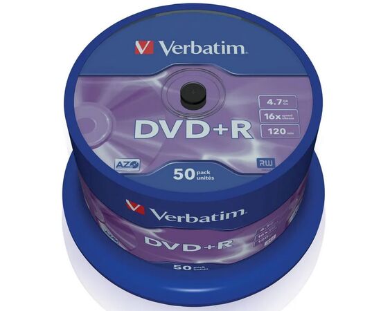 VERBATIM DVD+R 4,7 GB 16x CB/50 