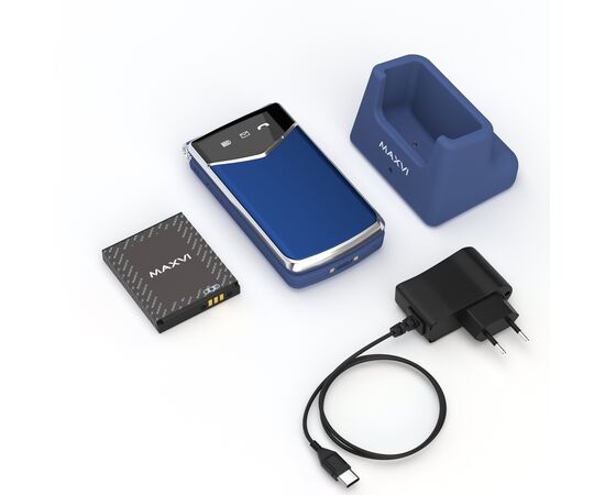  Мобильный телефон MAXVI E11ds Blue-Silver 