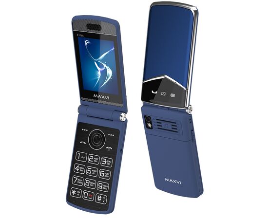  Мобильный телефон MAXVI E11ds Blue-Silver 