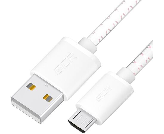  Кабель Greenconnect GCR-54451 MicroUSB 1.5m бело-розовый 