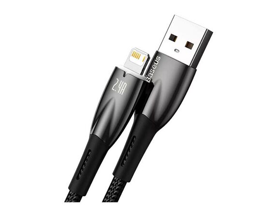  Кабель USB - Lightning Baseus Glimmer Series Fast Charging Data Cable  2.4A, 2m, нейлон, CADH000301 (Black) 