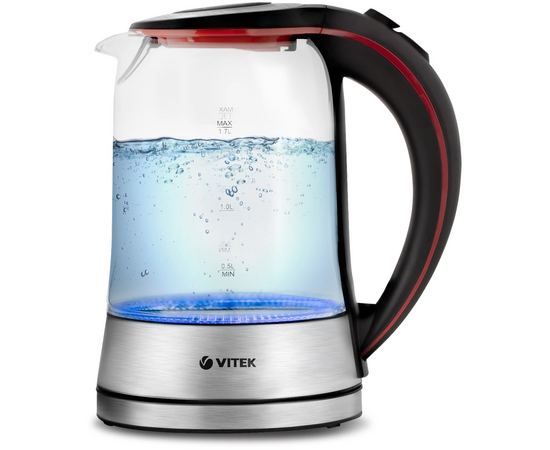 Электрочайник Vitek VT-7009, 2200Вт, прозрачный 