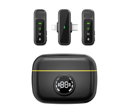  Беспроводной микрофон WiWU Wi-WM003 Lightning + Type-C, петличный, шумоподавление (Black) 