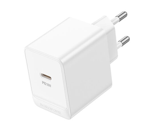  Сетевой адаптер BOROFONE BAS13A Erudite single port PD20W charger(EU) White 