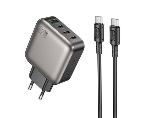  Зарядка BOROFONE BAS57A Absolute PD67W(3C1A) charger set(Type-c to Type-c) Black 