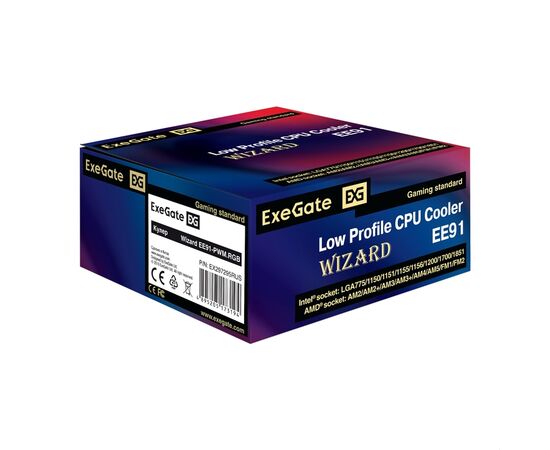  Кулер ExeGate Wizard EE91-PWM.RGB (EX297295RUS) (Al, LGA775/1150/1151/1155/1156/1200/1700/1851/AM2/AM2+/AM3/AM3+/AM4/AM5/FM1/FM2/754/939/940) 